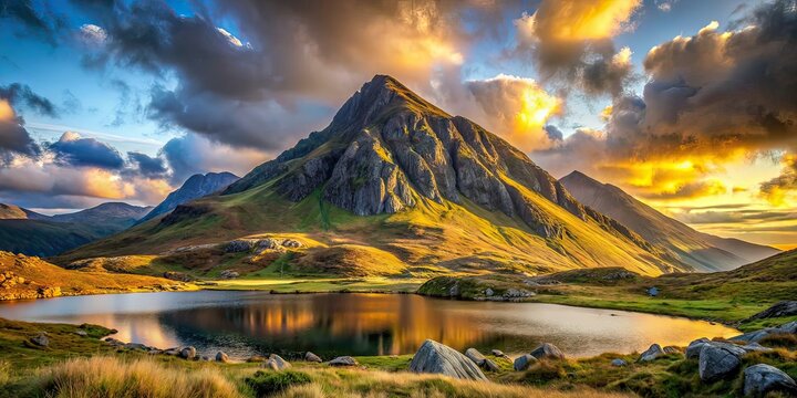 Snowdonia Tryfan Mountain Isolated - High Depth of Field