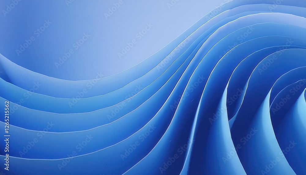 Leinwandbilder abstract blue paper waves background with smooth curves, dynamic design, soft texture for modern graphics and web use