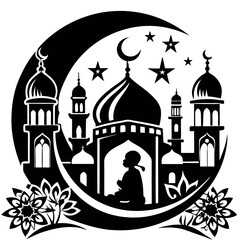 Ramadan & Eid Mubarak vector illustration 