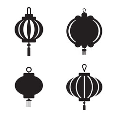Traditional Chinese Lantern Silhouettes for Festive Celebration