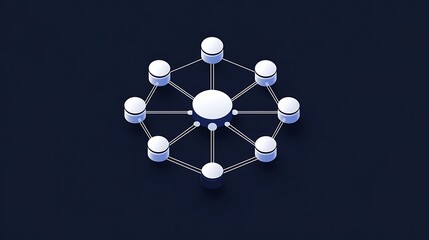 Isometric Illustration: Network Connection Concept on Dark Background AI Generated