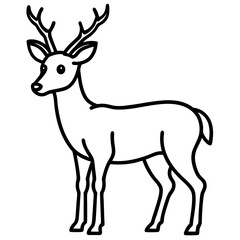 Deer Line Art Vector