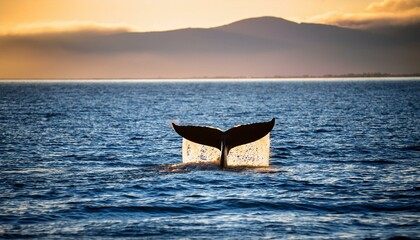 Fototapeta premium right whale of tail in sea
