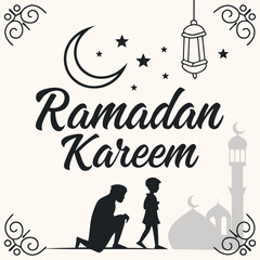 Ramadan & Eid Mubarak vector