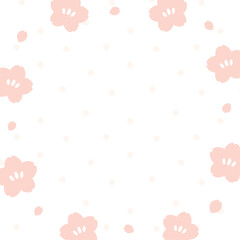 桜の花のフレーム　春の背景素材04