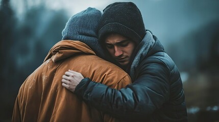 A supportive friend comforting another person, illustrating the importance of social connections in battling depression