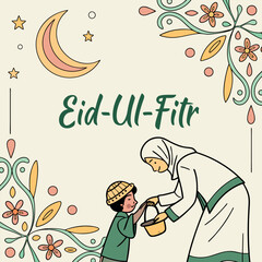 Ramadan & Eid Mubarak vector illustration 
