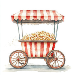 Illustration of popcorn cart makes everyone crave for sweet crunchy snack