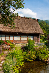 Fototapeta premium 世界遺産 白川村（白川郷） 6月初夏の花と田園風景 