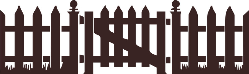 Fence icons. Gate and Fence vector icon