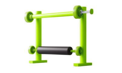Bright green gym equipment for fitness training.