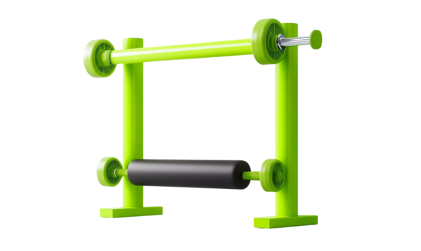 Bright green gym equipment for fitness training.