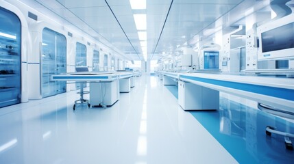 Modern laboratory interior design showcasing clean, bright, and organized workspace for scientific research activities