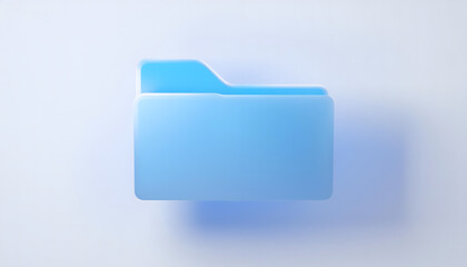 blue folder 3d icon illustration	
