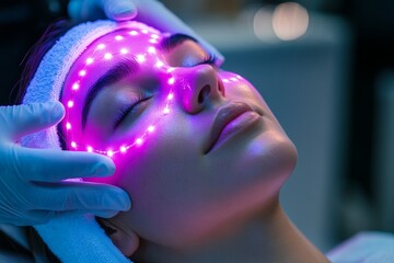 Young woman receiving professional facial massage in beauty salon, beauty and skincare concept, massage for facial lifting, Generative AI