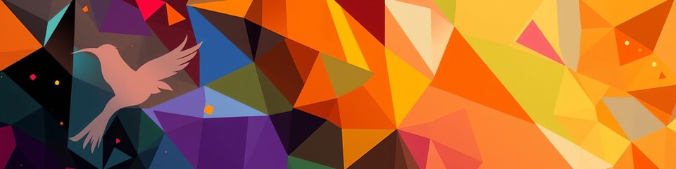 Fototapeta premium Geometric bird abstract design
