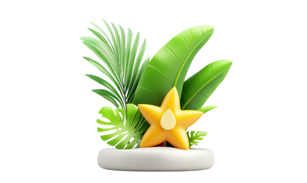 Colorful tropical plant arrangement decor