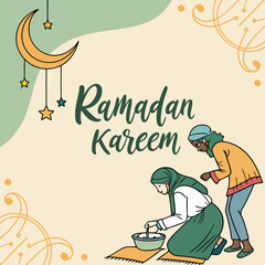 Ramadan & Eid Mubarak vector illustration 