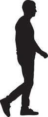 vector; silhouette; side view of a man walking