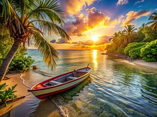Tropical Beach Dinghy Anchor, Urban Exploration Photography