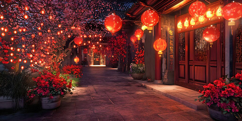 Obraz premium chinese new year decoration, ai generated.