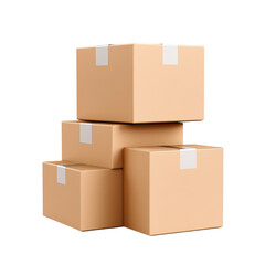 Obraz premium Stacked cardboard boxes for shipping purposes.