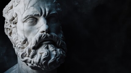 Fragmented Marble Sculpture on Black Background