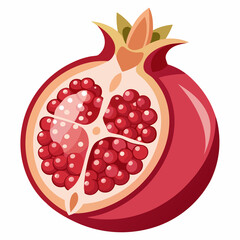 pomegranate half with glistening arils