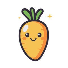A carrot icon simple flat style illustration 