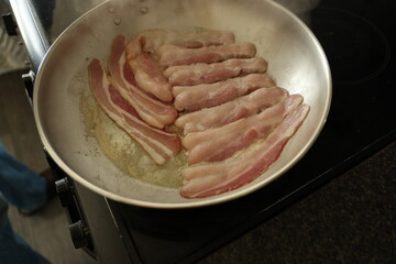 frying pan with meat