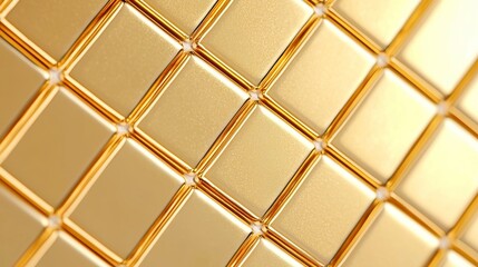 Naklejka premium Elegant gold mosaic background, shimmering tiles create a luxurious atmosphere, perfect for artistic displays or elegant event backdrops, inviting and sophisticated ambiance.