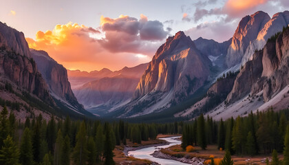 sunrise in the mountains