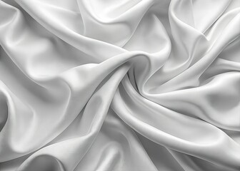 Obraz premium White Wavy Fabric Texture Background - Abstract Product Photography