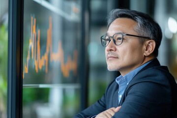 Businessman Analyzing Marketing Strategy and Growth Indicators