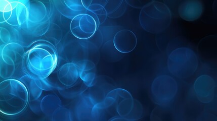 Abstract Blue Circles Bokeh Background