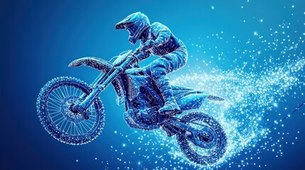 Abstract Motocross Rider in Flight
