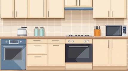 Modern kitchen interior design, appliances