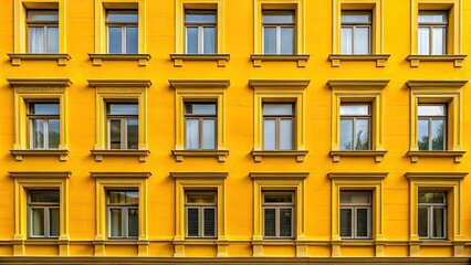 Fototapeta premium Yellow Facade Background with Copy Space for Design