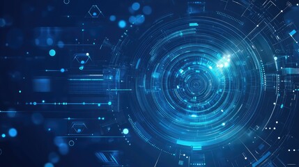 Obraz premium Abstract Digital Technology Background: Futuristic Circular Interface