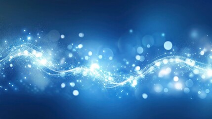 Blue energy wave, bokeh background, design