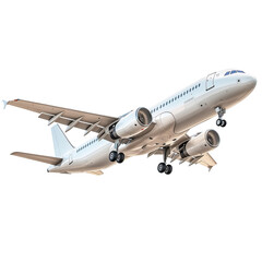 Obraz premium Commercial Passenger Airplane in Flight, Isolated on transparent background 