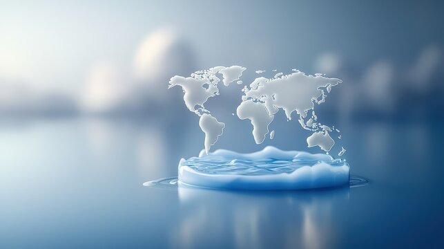 A map of global water access statistics, raising awareness about the disparity in clean water availability and the need for widespread sanitation efforts.