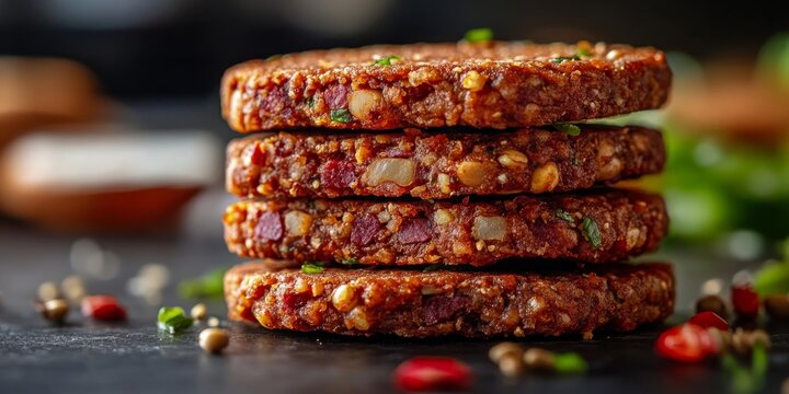 Plant based vegan burgers, plant based meat concept, Generative AI