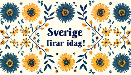 Swedish celebration-themed typography with decorative elements