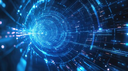 Fototapeta premium Digital Tunnel: A Journey Through Cyberspace