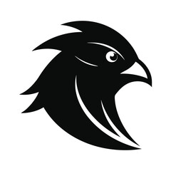 finix bird head vector silhouette white background
