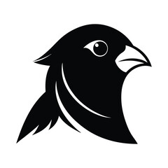 Naklejka premium finix bird head vector silhouette white background 