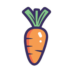 A carrot icon simple flat style illustration 