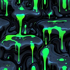 Abstract Neon Dripping Paint: A Visually Stunning Liquid Art Piece