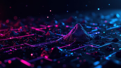 High-tech digital illustration of a futuristic cityscape with floating platforms and abstract elements representing ci/cd pipelines and microservices in the DevOps space.